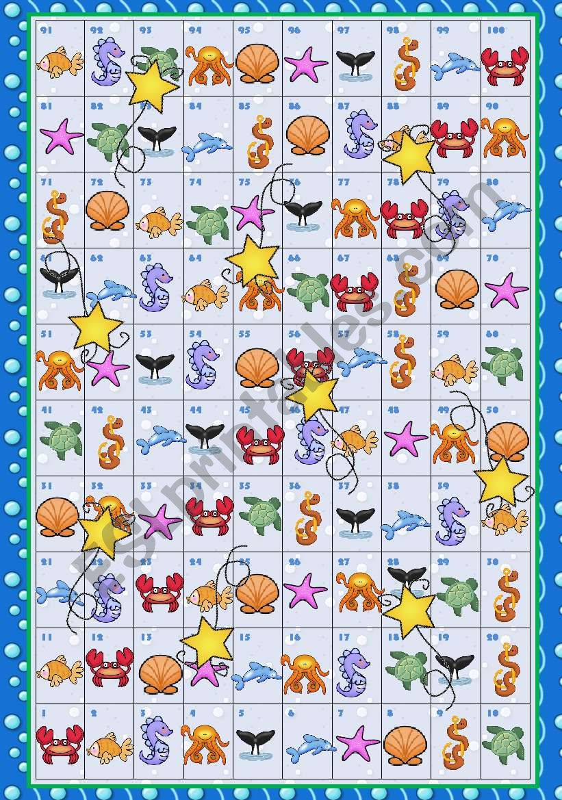 Under the sea - snakes and ladders
