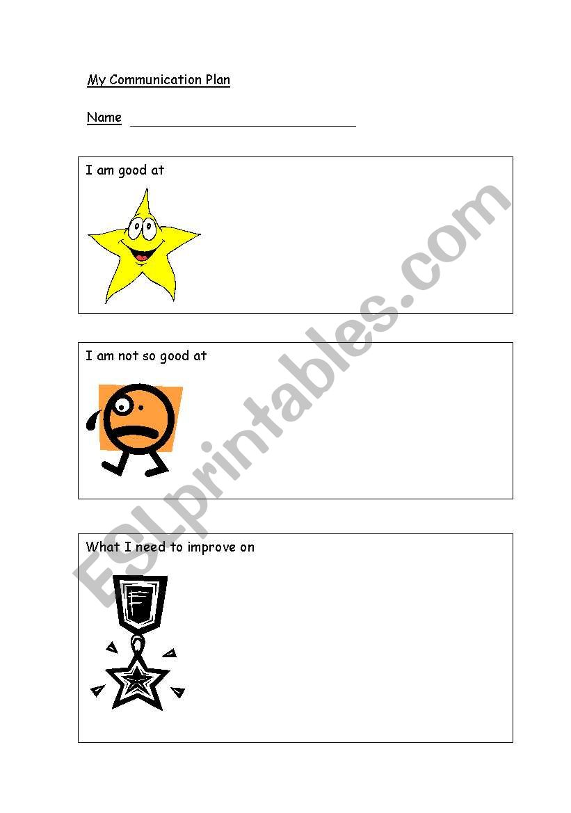 My Communication Plan  worksheet