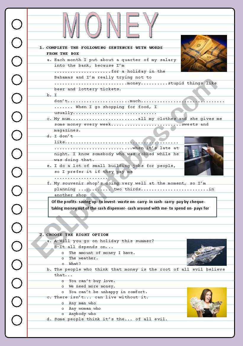 MONEY worksheet