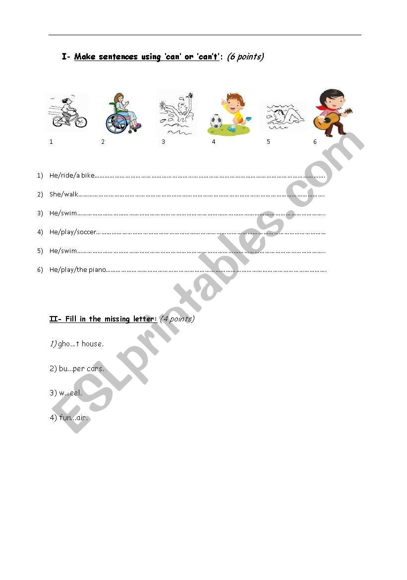 Global test for 3rd grade worksheet