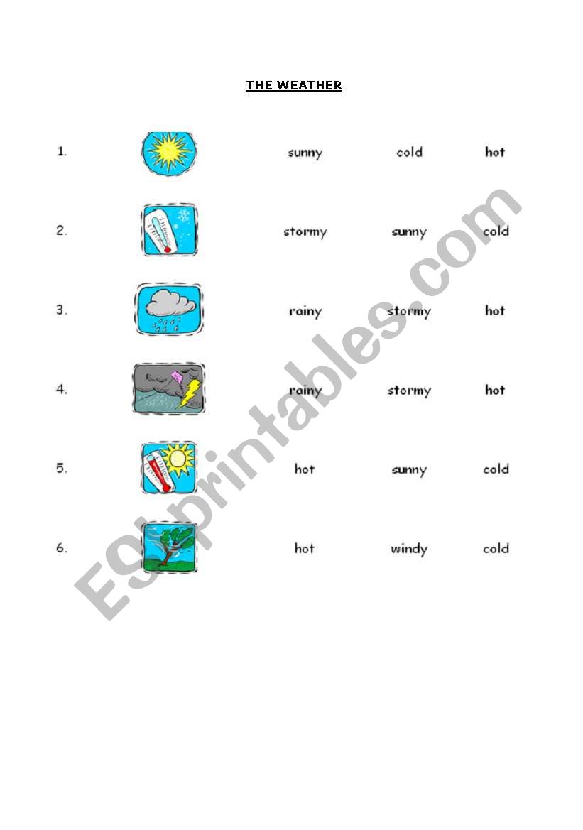 El clima worksheet