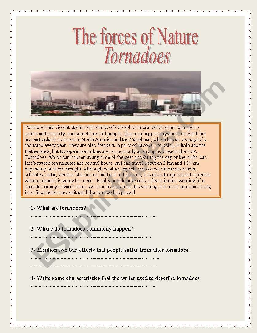 tornadoes worksheet