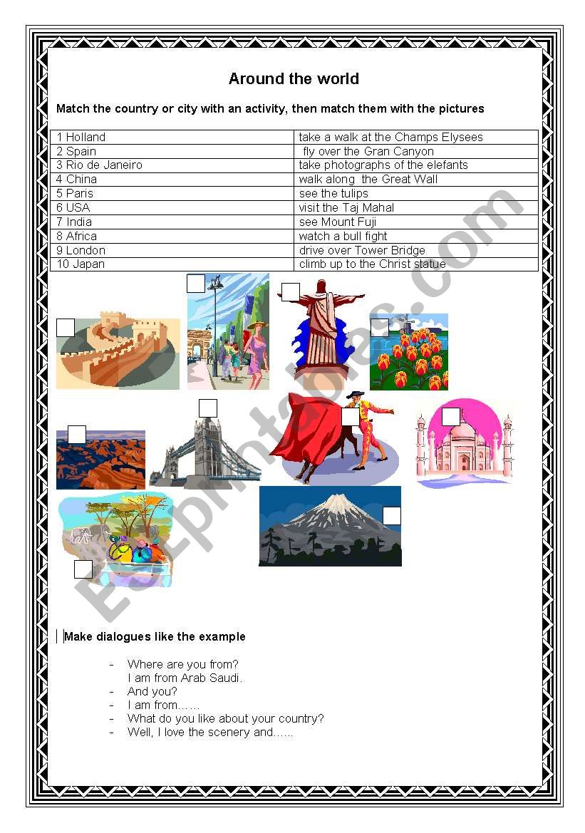 country worksheet