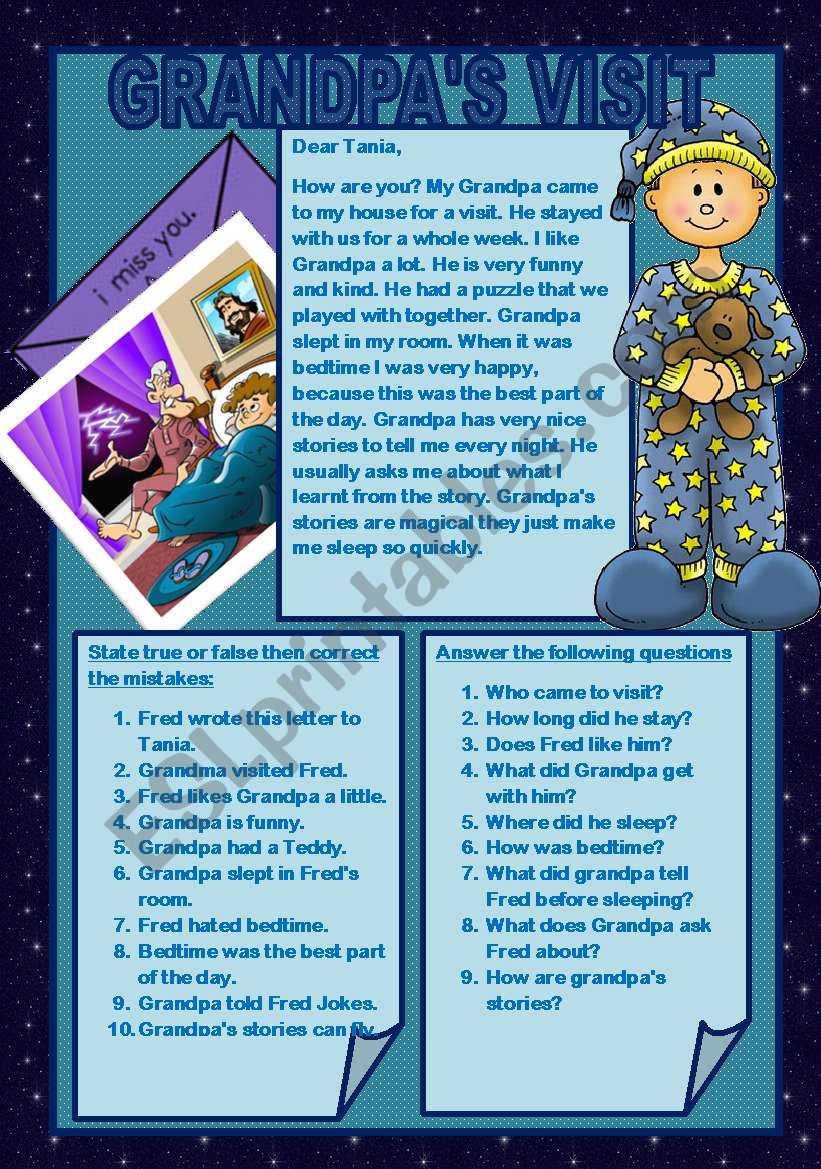 GRANDPAÂ´S VISIT worksheet