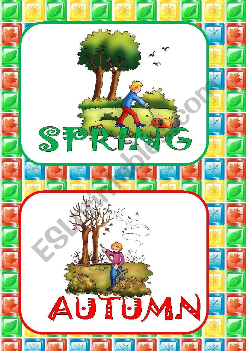 SEASONS FLASH CARDS worksheet