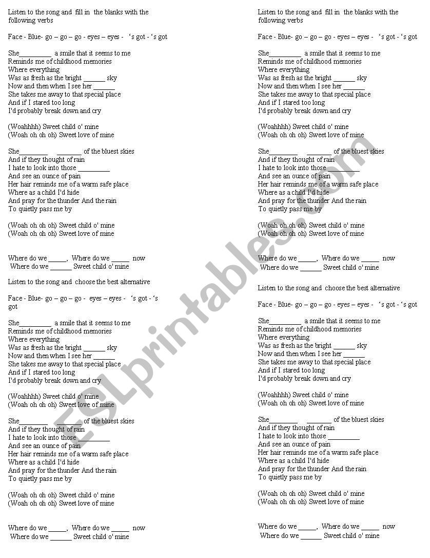 Sweet child of mine by Guns NÂ´ Roses