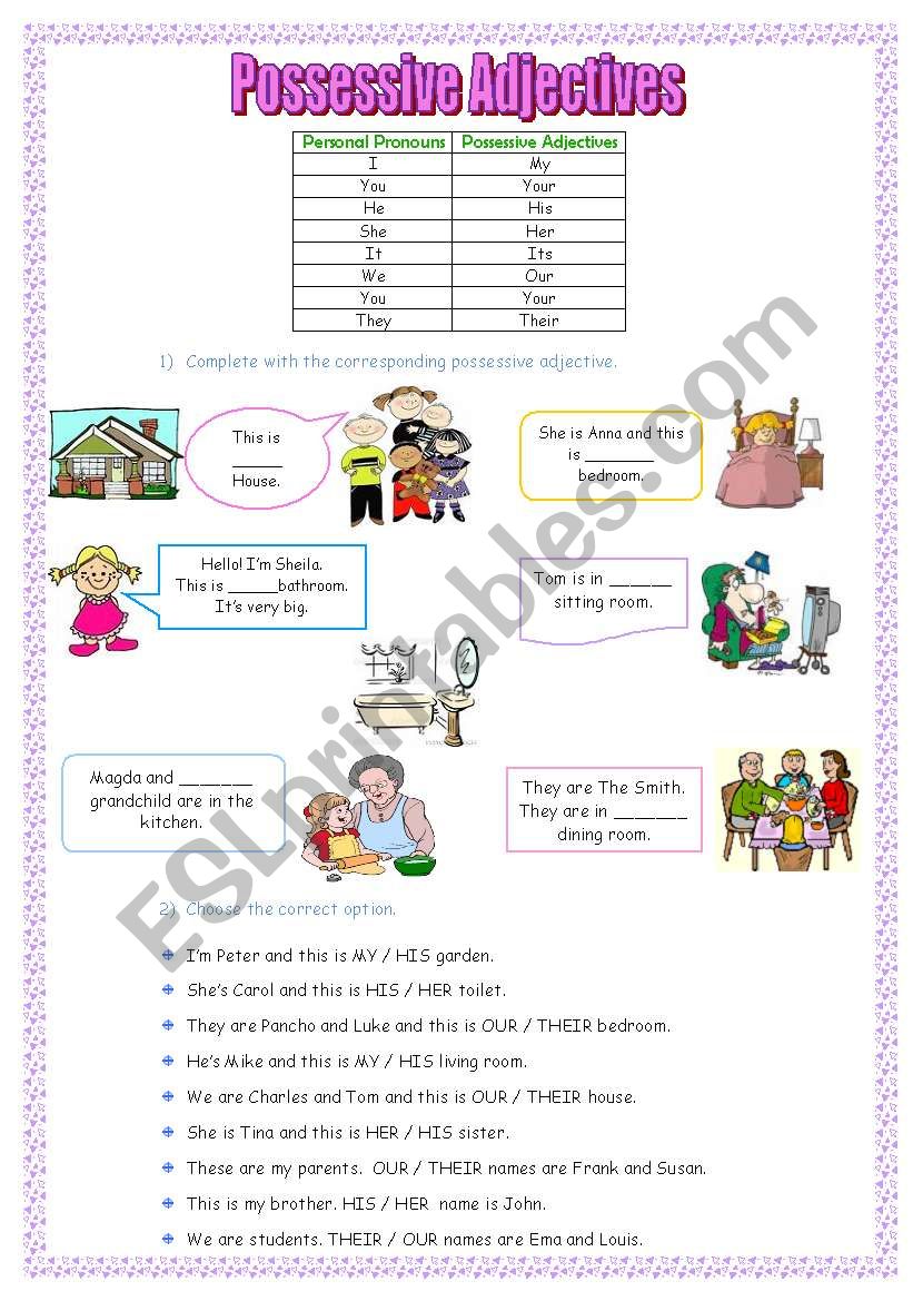 Possesive Adjectives worksheet