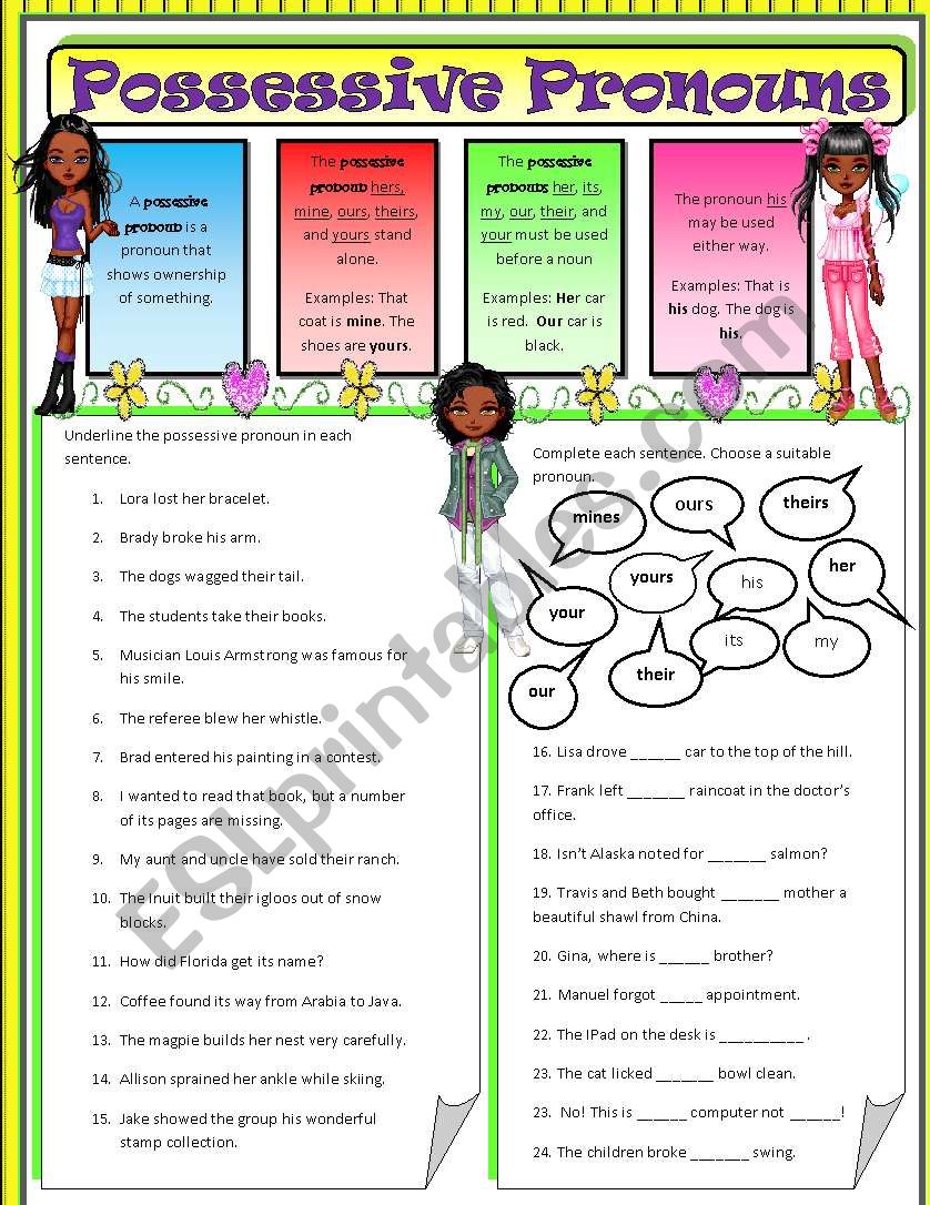 Possessive Pronouns worksheet