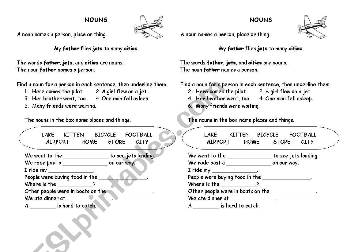 Nouns worksheet