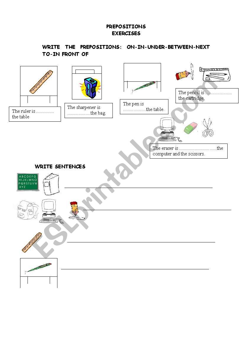 PREPOSITION worksheet