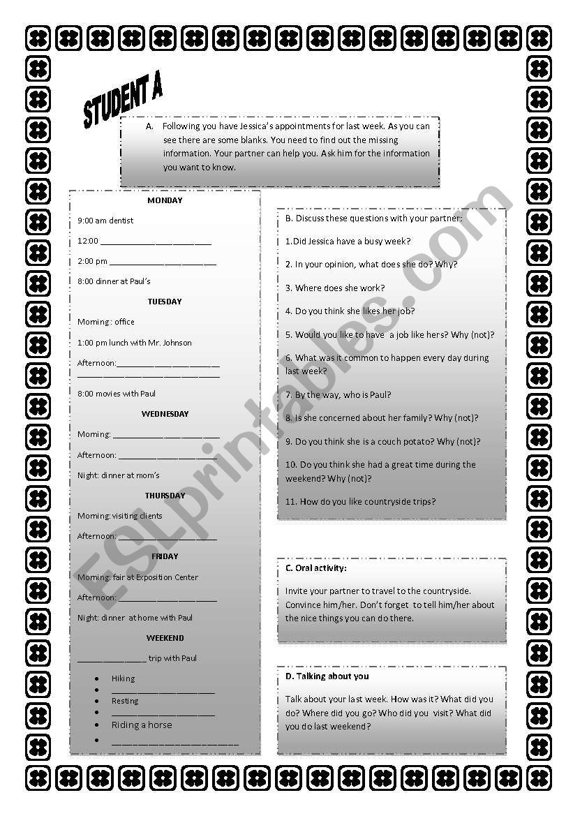 Pair Work worksheet