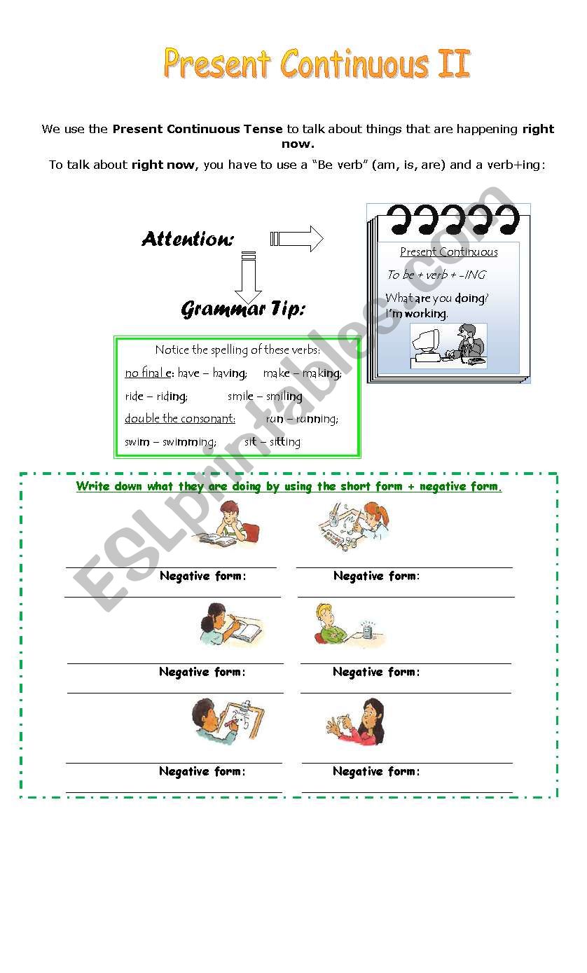 Present Continuos worksheet