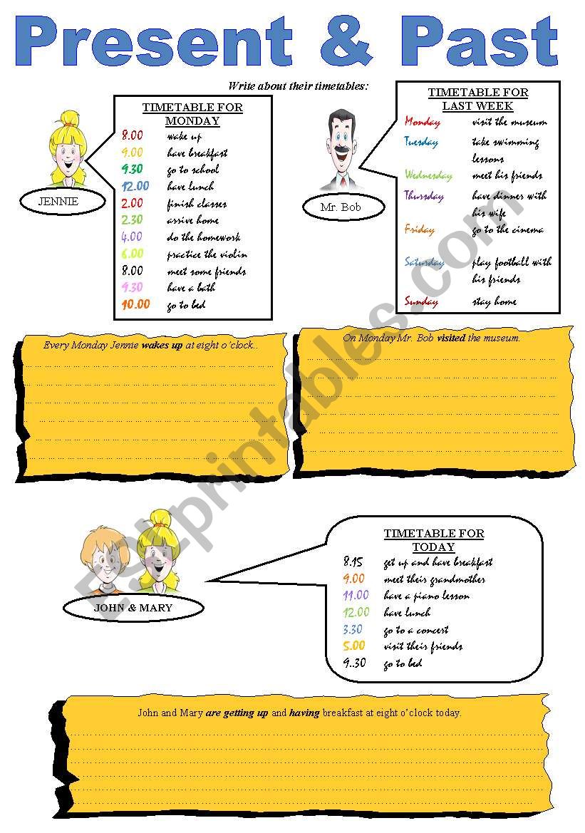 Present and Past Simple worksheet