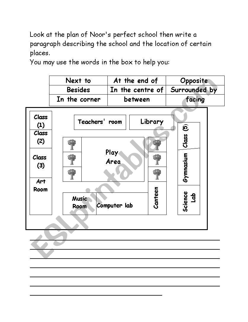 describing a school worksheet