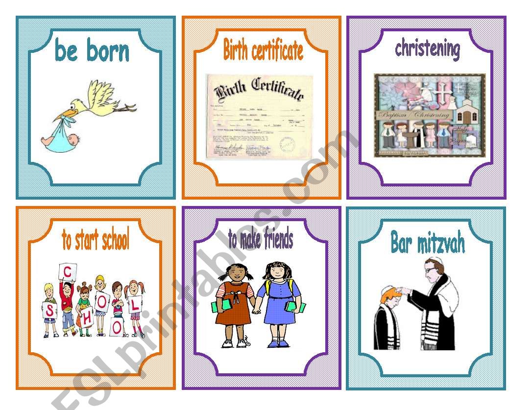 Life events flashcards part 1(12.07.2011)