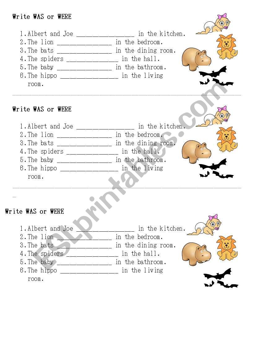was and were worksheet