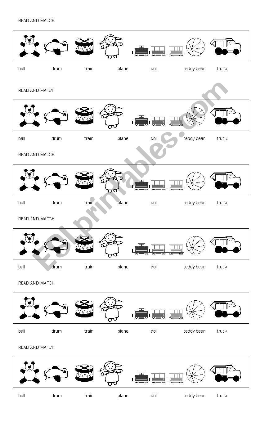 Toys worksheet