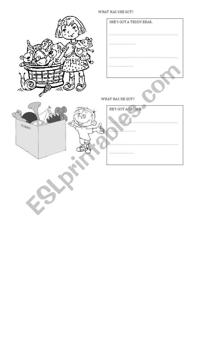Toys - Possession worksheet