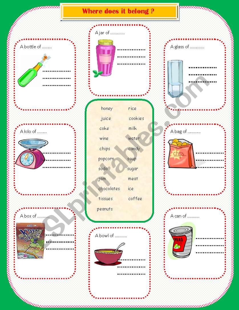 where does it belong? worksheet