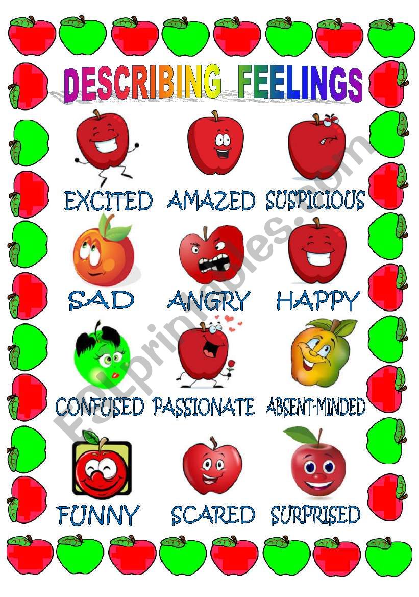 DESCRIBING FEELINGS - PICTIONARY