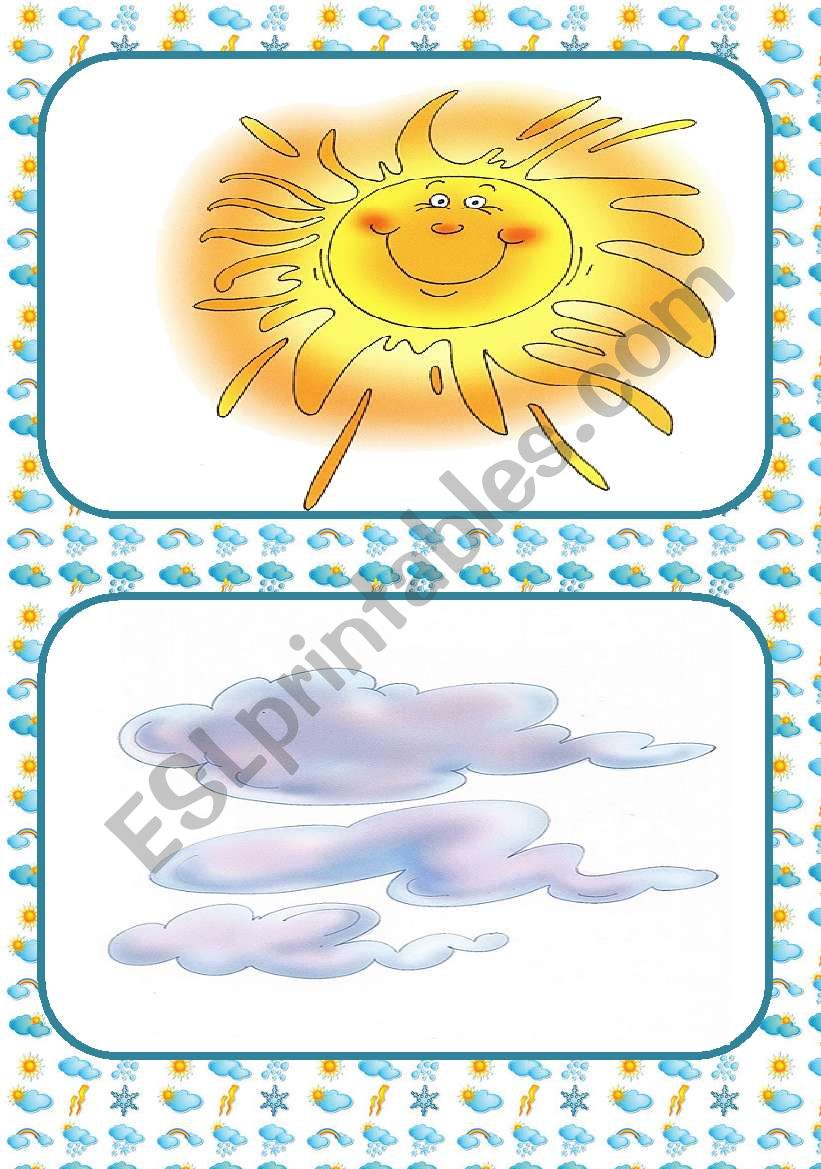 The weather flash cards worksheet