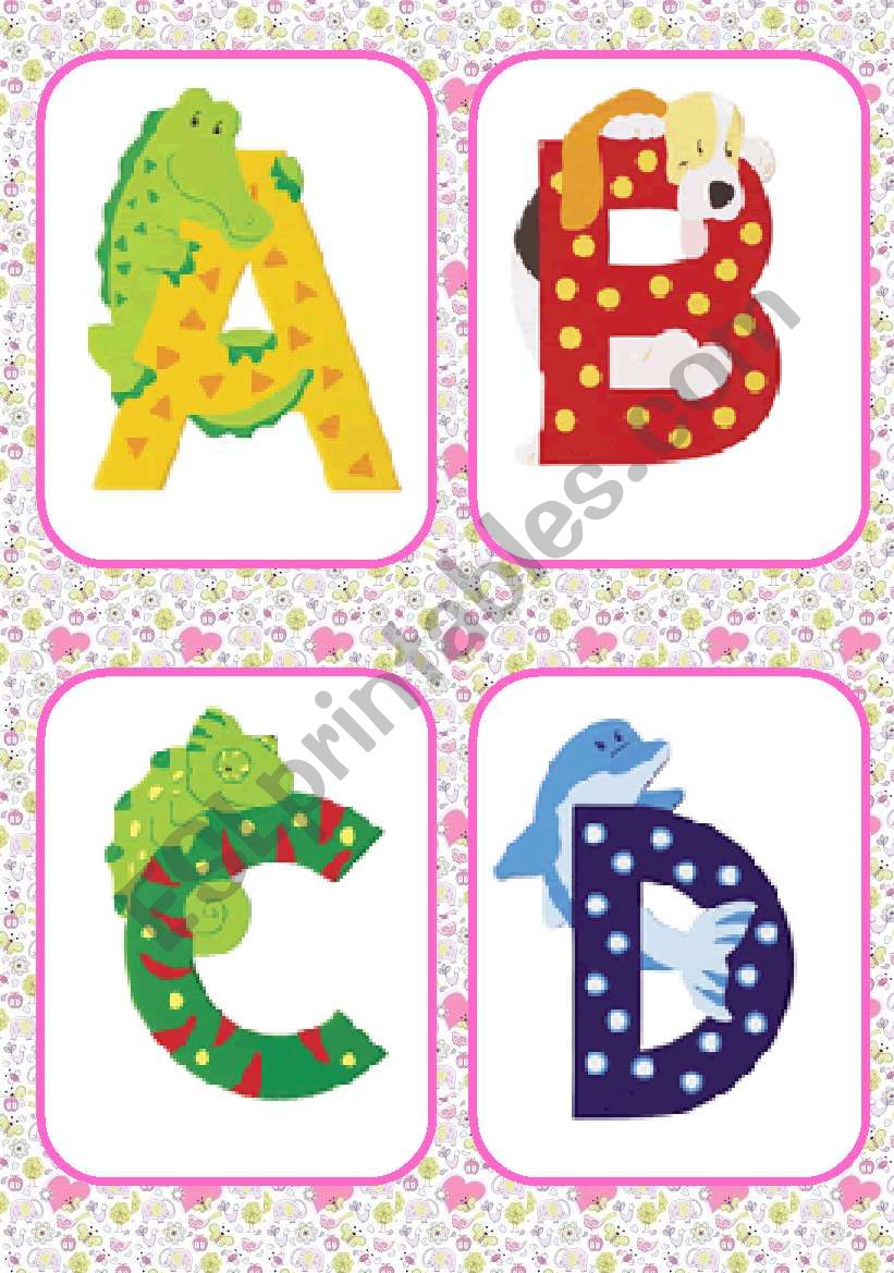 ALL THE A B CS ANIMALS FLASH CARDS