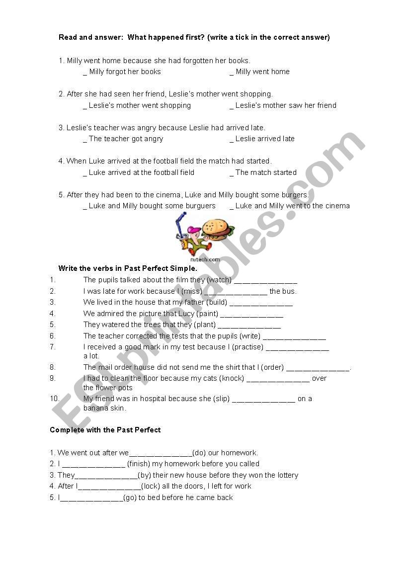 PAST PERFECT TENSE worksheet