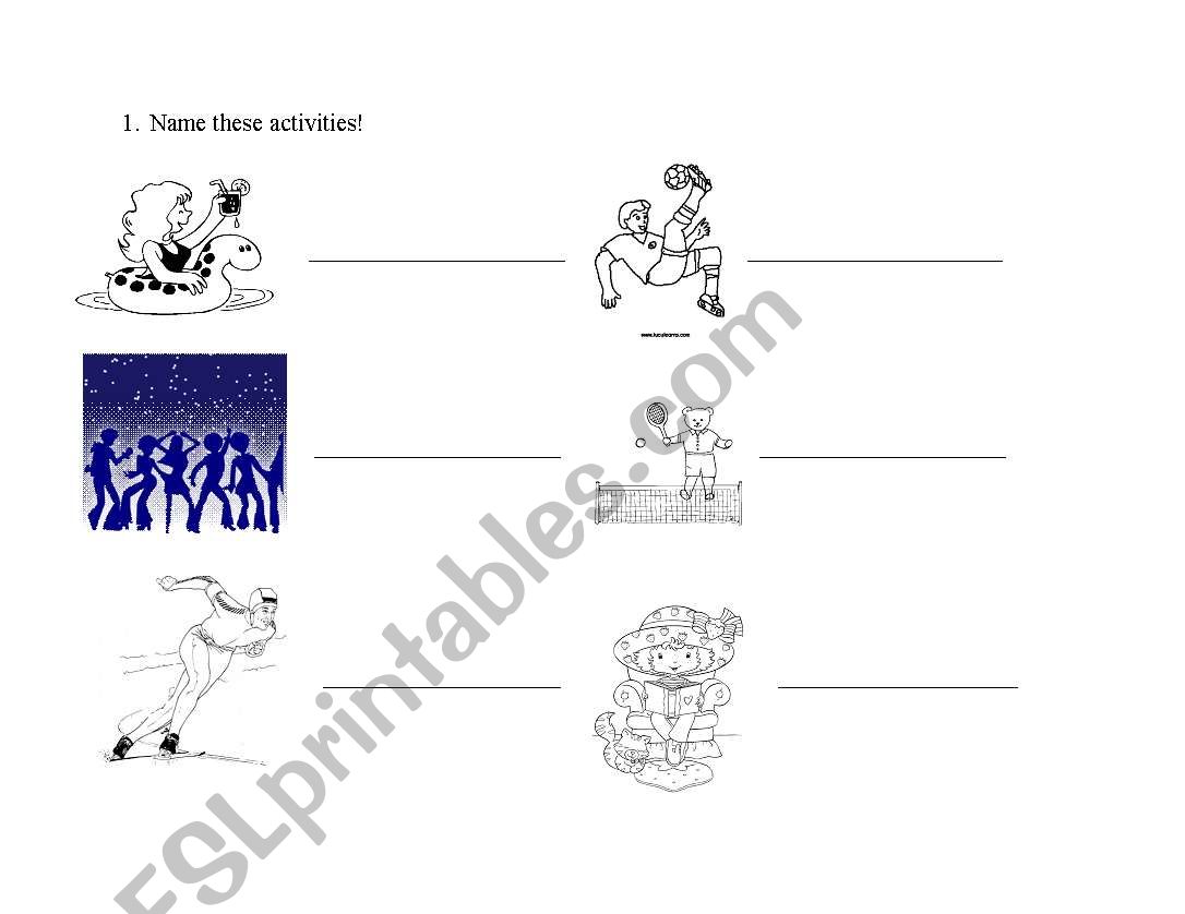 Activities worksheet