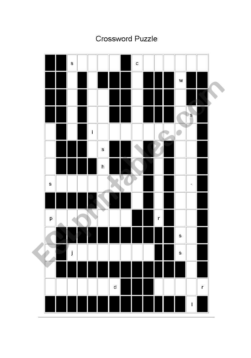 Crossword Puzzle worksheet