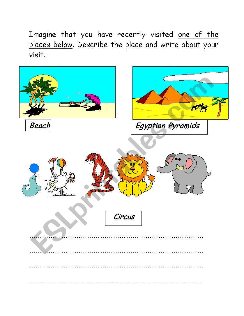 writing about a place worksheet