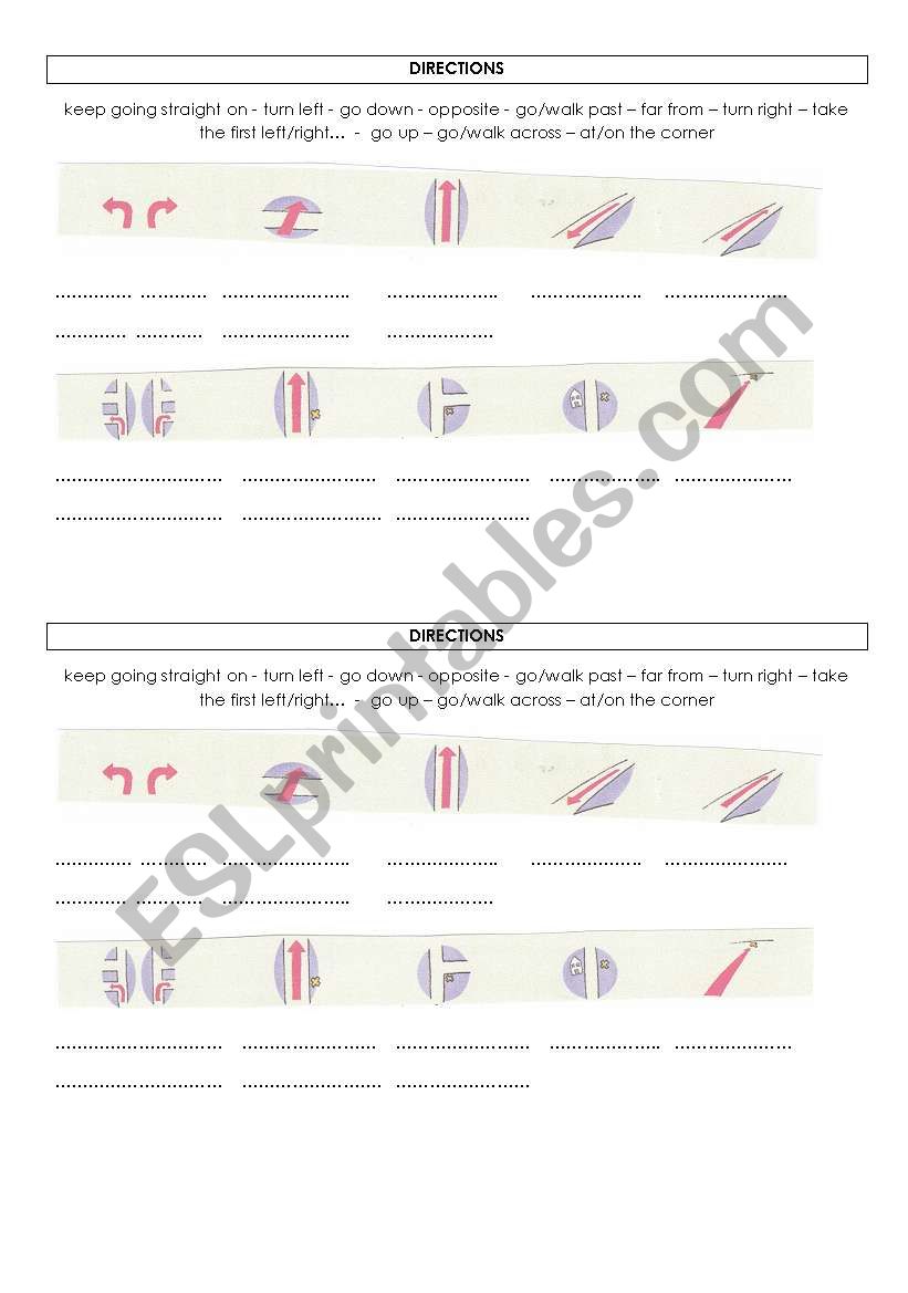 Directions worksheet