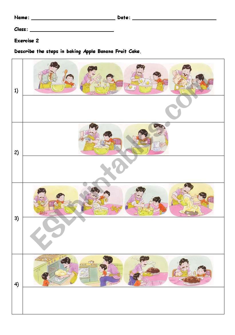 BAKING CAKE worksheet