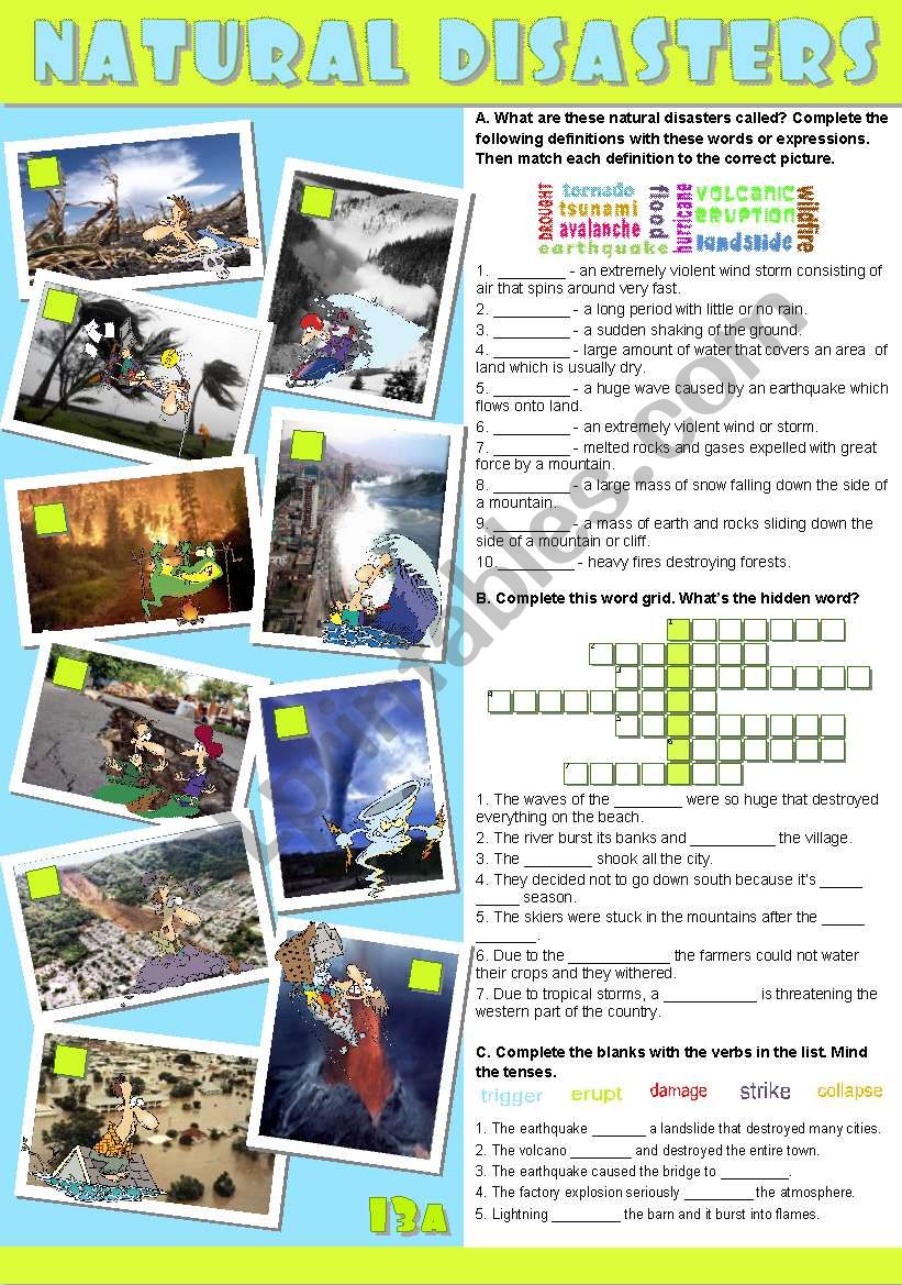 NATURAL DISASTERS worksheet