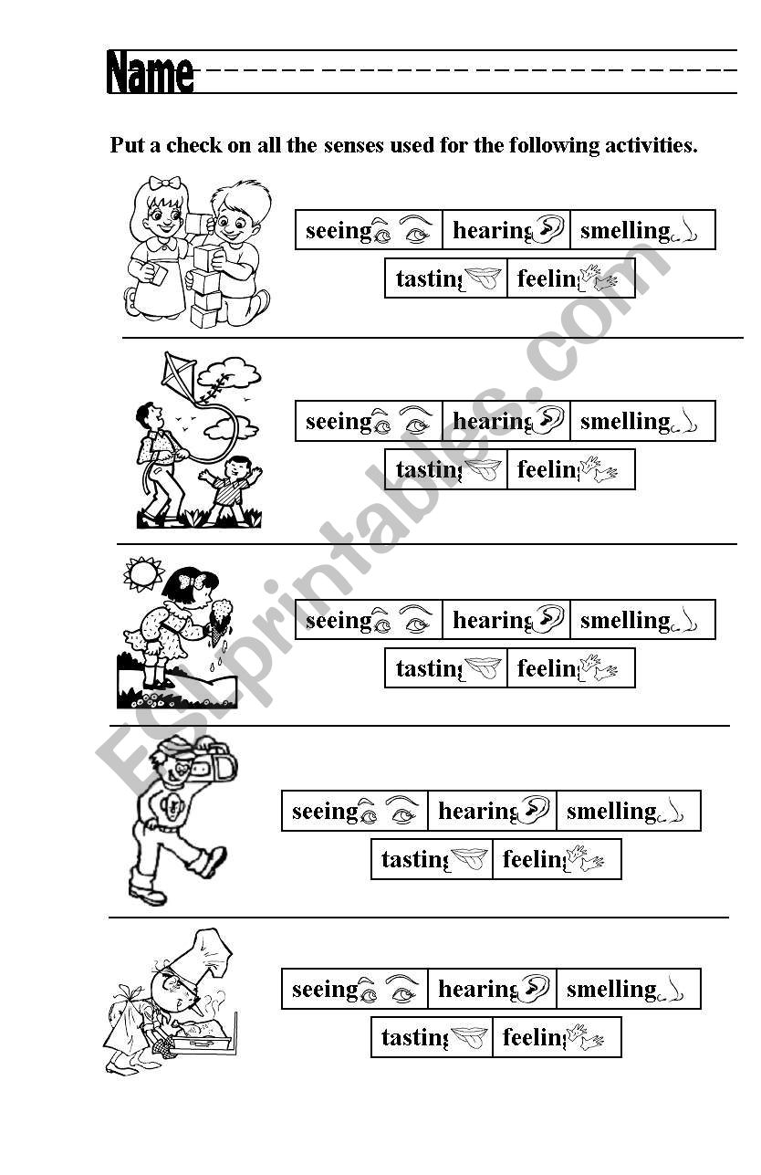 What Senses Am I Using? worksheet