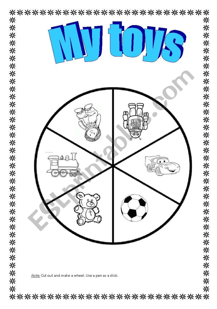 Toys. Wheel.  worksheet