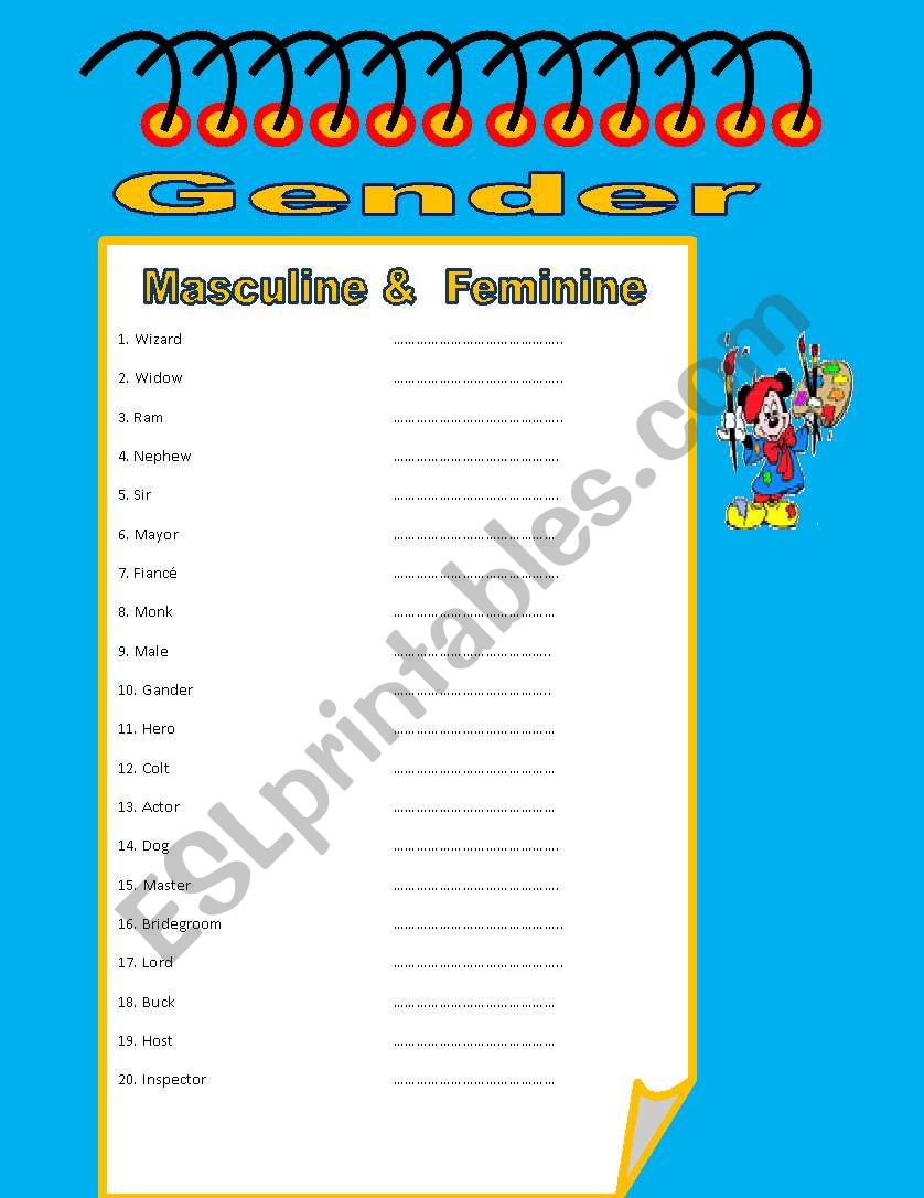 Gender - Masculine and Feminine
