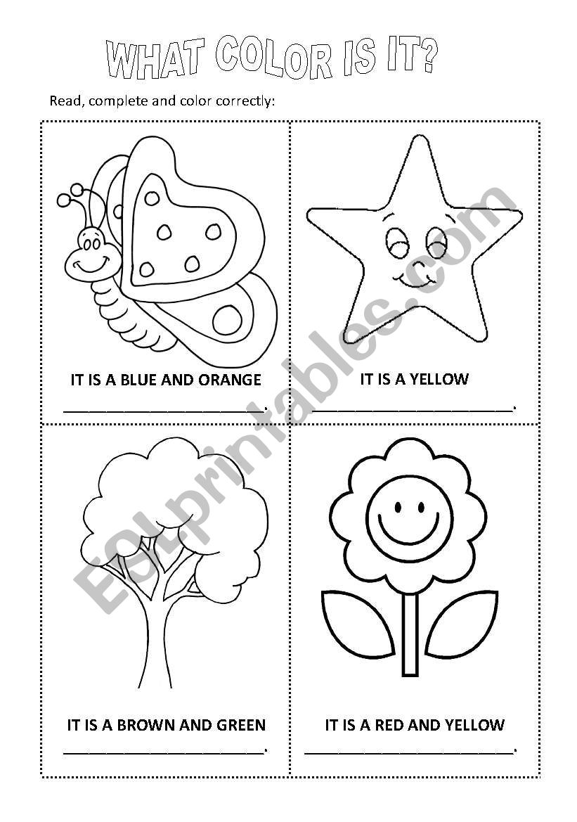 Nature color worksheet