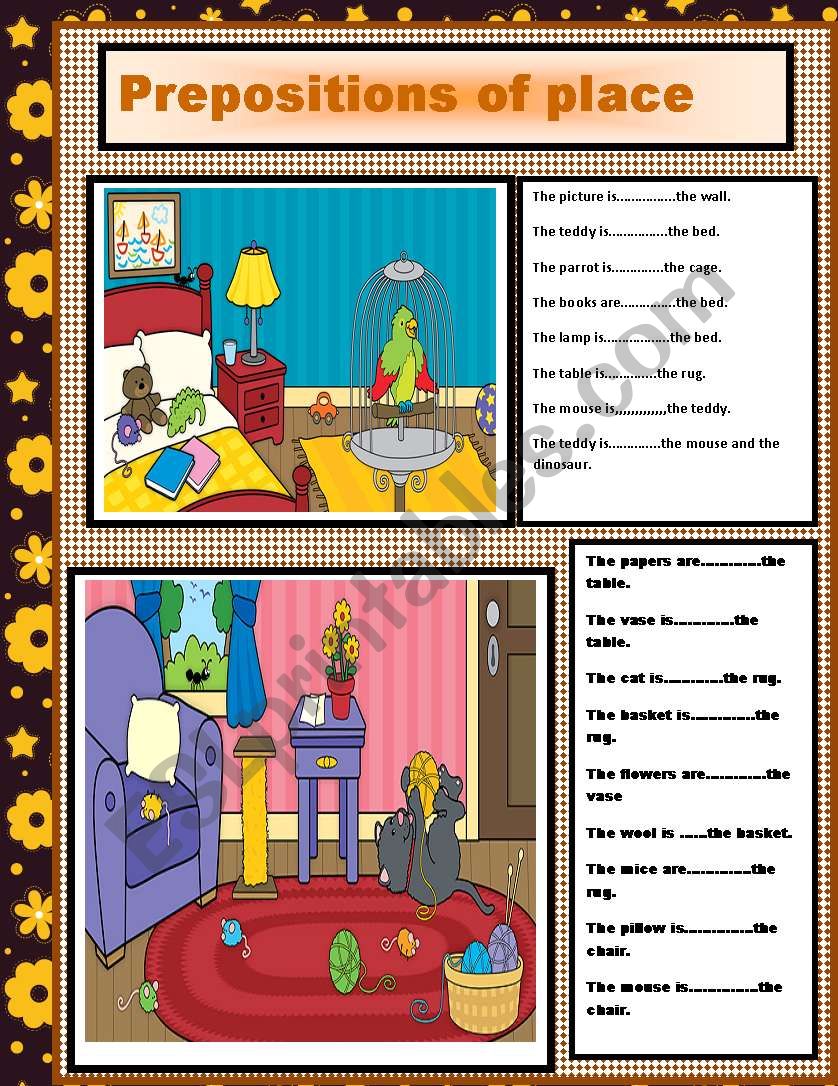 prepositions of place worksheet