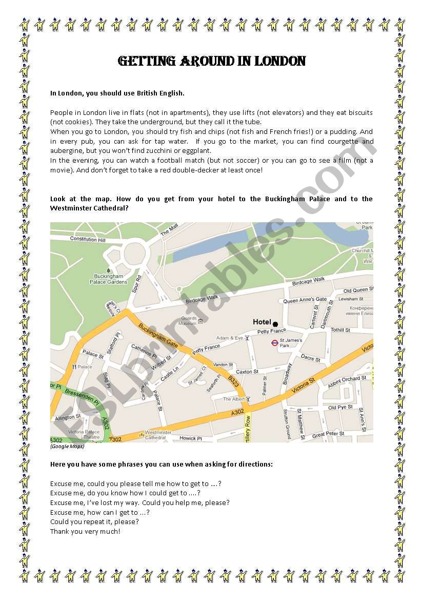 Getting around in London worksheet