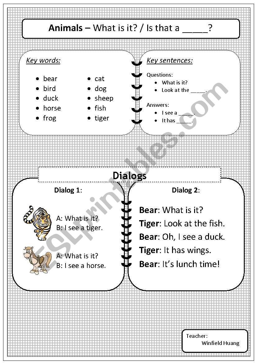 Animals worksheet worksheet