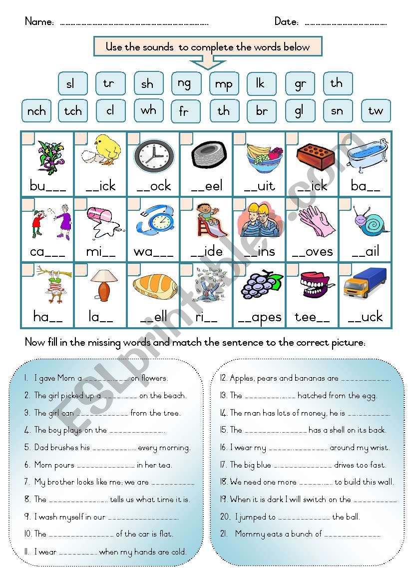 Phonics - Initial/Final blends