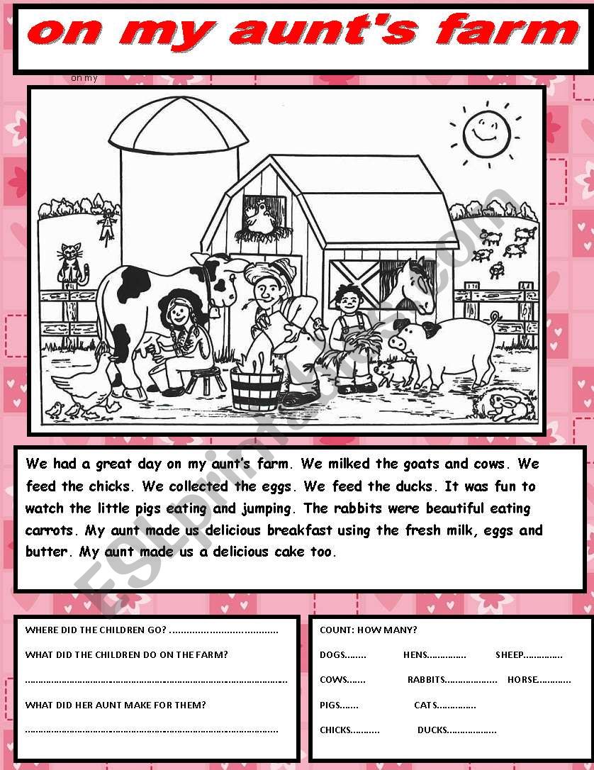 reading and writing worksheet