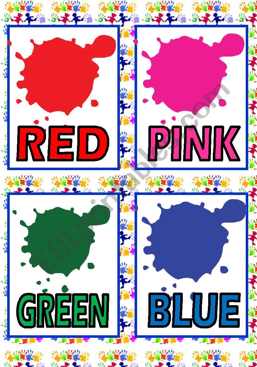 COLOURS FLASH CARDS worksheet