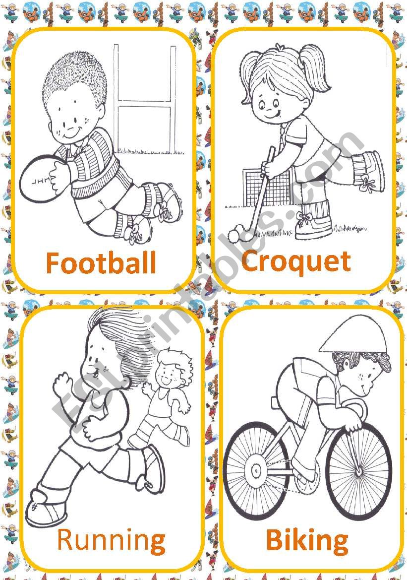 SPORTS FLASH CARDS worksheet