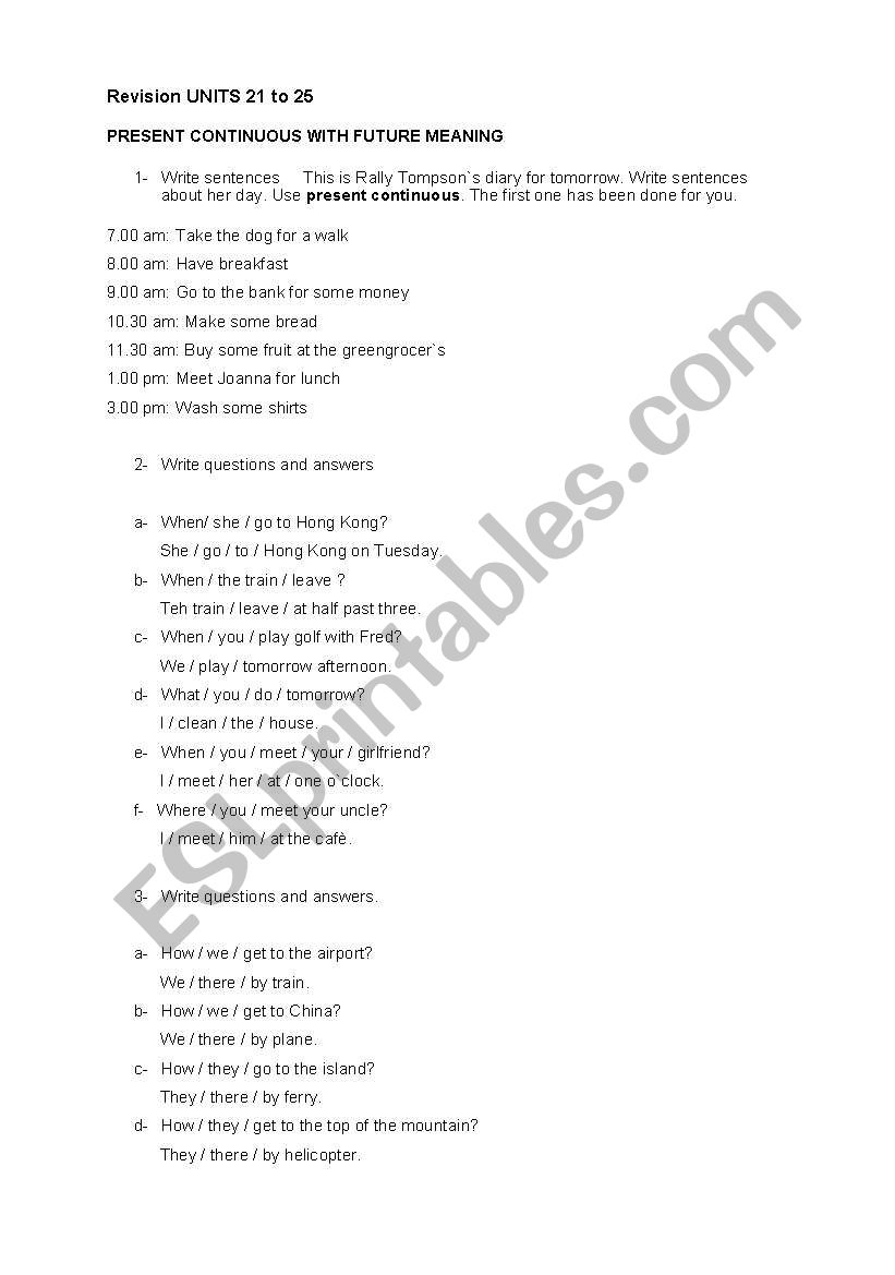 Revision Activity for children