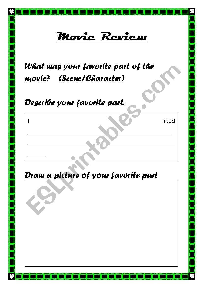 Movie Review worksheet