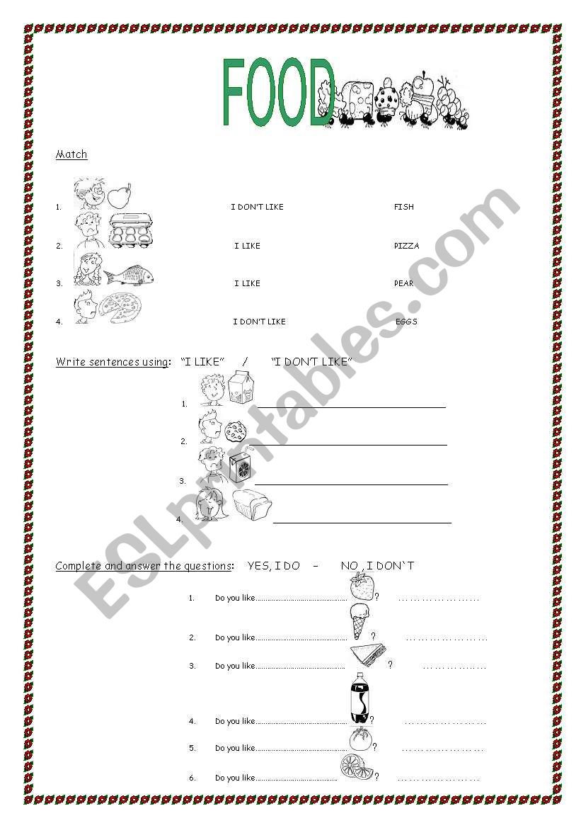 LIKES - FOOD worksheet