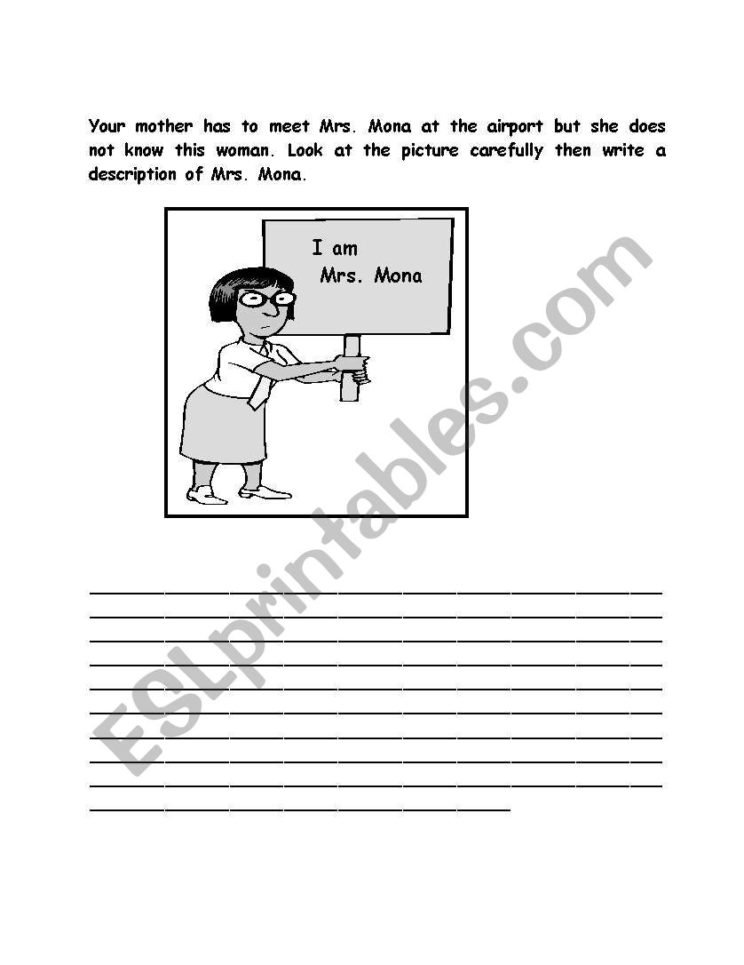 describing peole worksheet