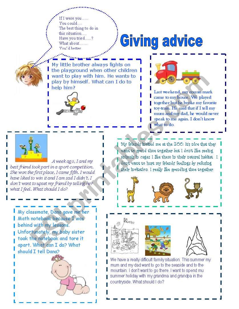 Giving advice worksheet