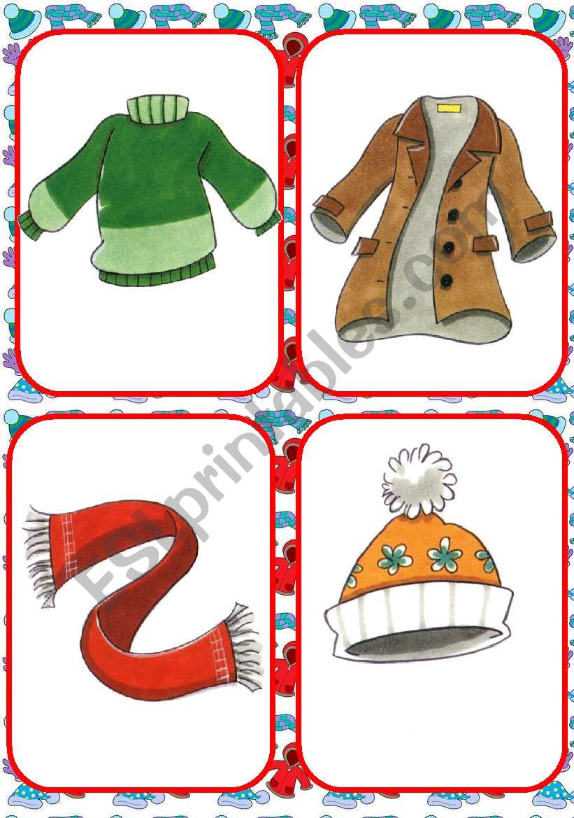 winter clothes worksheet